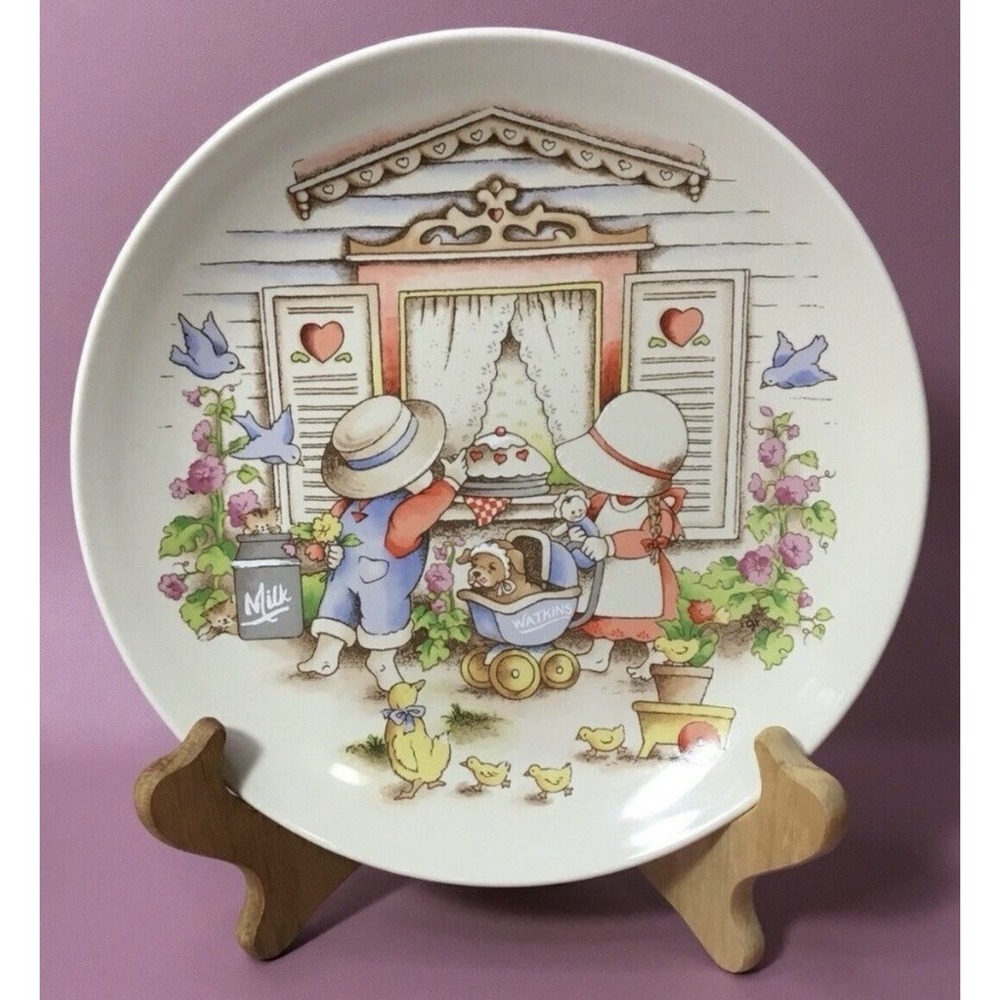 Vintage Watkins Country Kids Collector's Dessert Plate #6198 Moms Are Special